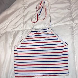 SHEIN Red White and Blue Halter Top